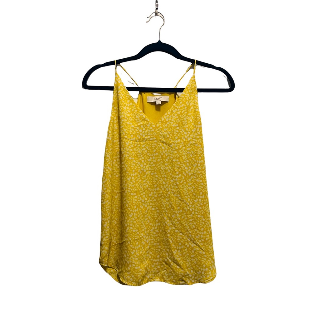 Yellow leaf print blouse